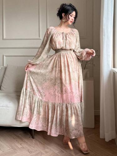 DAZY فستان طويل أنثوي بأكمام طويلة