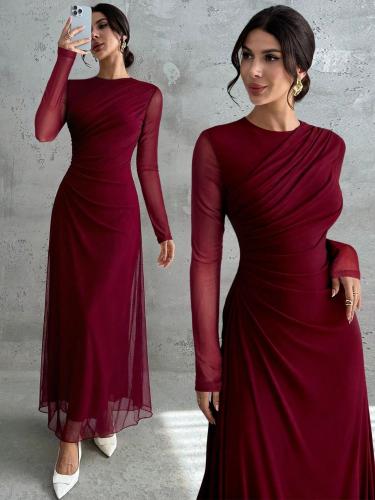 Firerie elegant maxi dress for women with long sle...