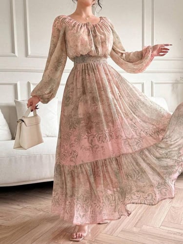 DAZY فستان طويل أنثوي بأكمام طويلة