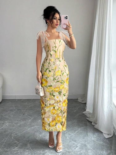 Elenzga فستان طويل أنيق للنساء