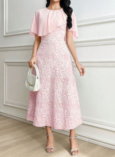 Modelyn فستان متوسط الطول مصنوع من قماش الجاكار ال...