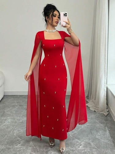 Rafferiza فستان شيفون رقيق