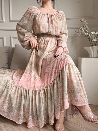 DAZY فستان طويل أنثوي بأكمام طويلة