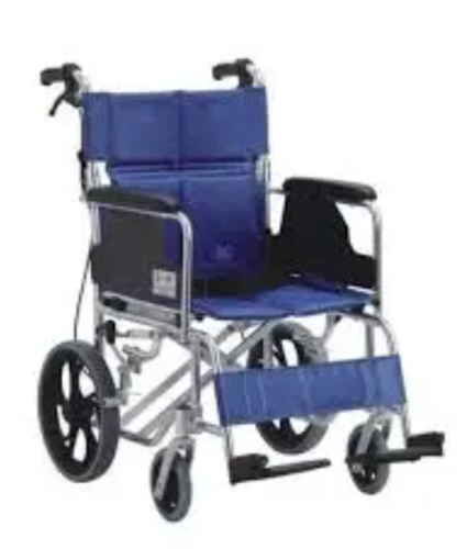 Small blue covered chair, width 45 cm