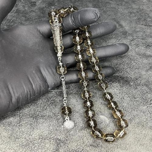 سبحة تراب كهرمان فاخرة -بتدرج دافئ