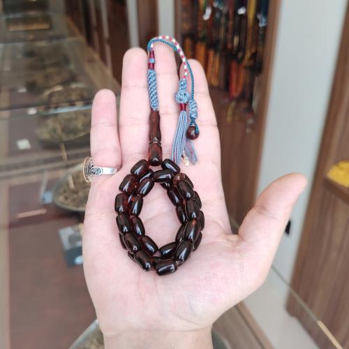 سبحة كهرمان طبيعي بلطيقي – لون بني