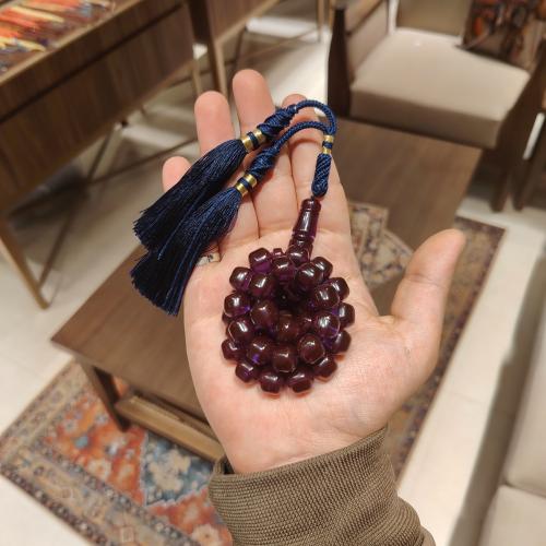 سبحة زعفران بلون بنفسجي ملكي برميلي