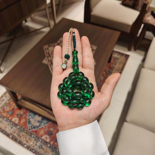 سبحة مسكي بلون أخضر زمردي سبحة مسكي أخضر زمردي فاخ...