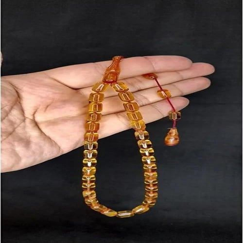 سبحة فاتوران فاخرة – عسلي مشبّع بإشراقة لونية