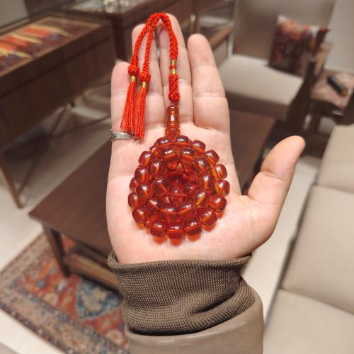 سبحة زعفران بلون أحمر محروق