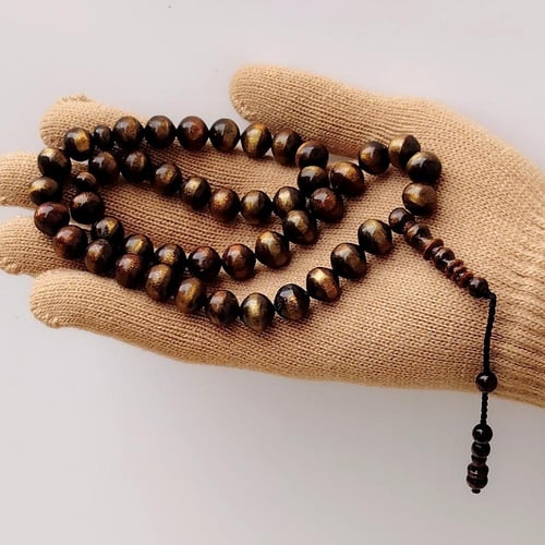 سبحة يسر إندونيسي – زيتوني عتيق مع لمعة ذهبية