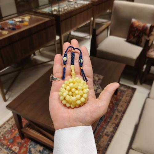 سبحة كهرمان طبيعي – حليبي ليموني بنعومة متجانسة