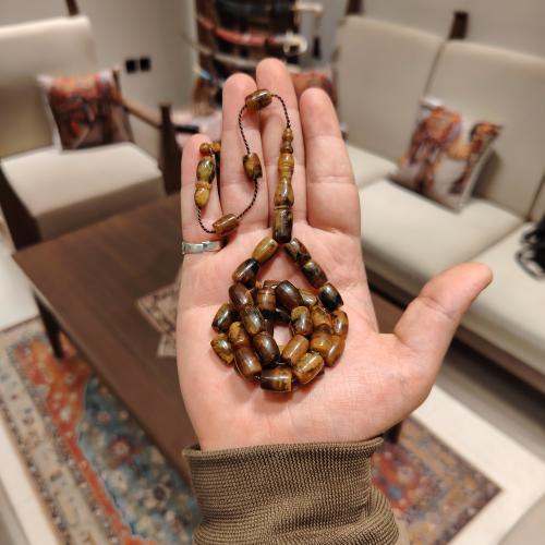 سبحة عثمانية كهرمان عربي قديم – تدرجات نادرة بطابع...