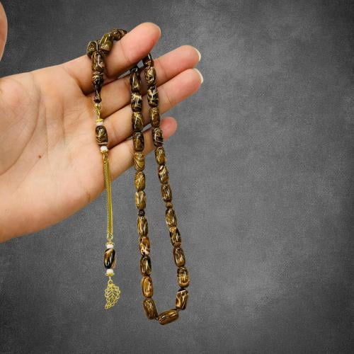 سبحة فاتوران بلون بني عسلي