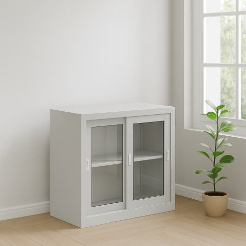 يونيفيرسل - خزانة أبواب زجاجية رف واحد