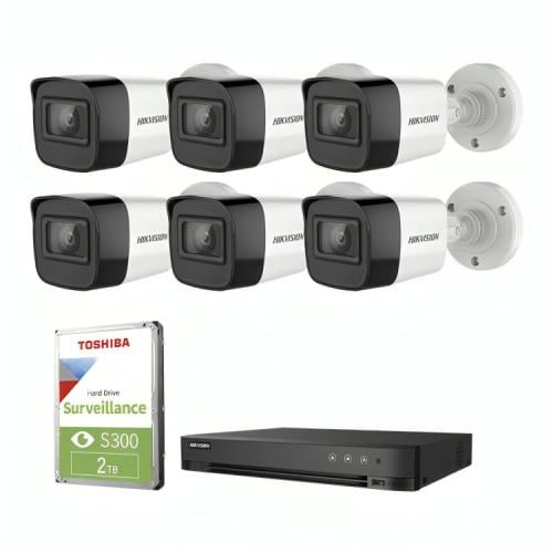 تركيب 6 كاميرا مراقبة 8 ميجا بكسل 4k خارجي + جهاز...