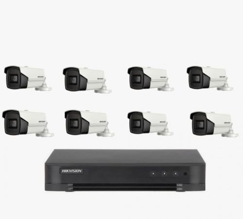 8 كاميرا مراقبة هيك فيجن 8 ميجا بكسل خارجي + جهاز...