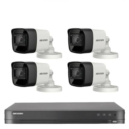 4 كاميرات مراقبة هيك فيجن 8 ميجا بكسل خارجي + جهاز...