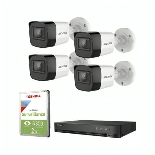 تركيب 4 كاميرا مراقبة 8 ميجا بكسل خارجي + جهاز تسج...