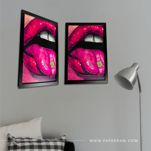 لوحة جدارية Psychedelic Lips