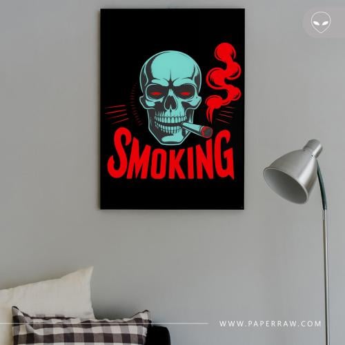 لوحة جدارية Smoking Skull
