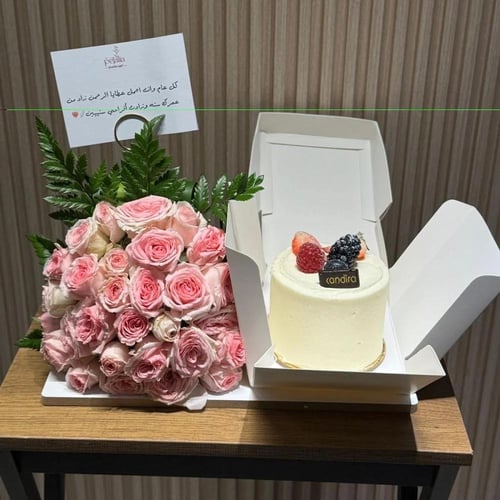 بكج الكيك والورد