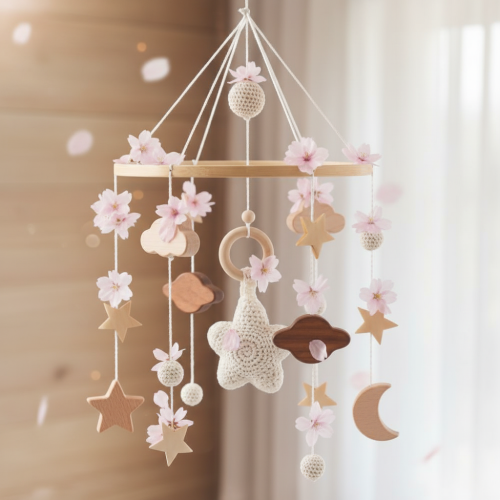 Crochet stars for the child's bed