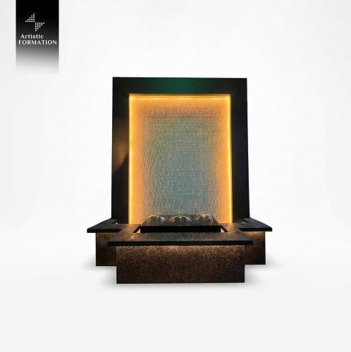 شلال انسيابي , مع نافورة