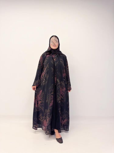 عبايه لمار كلوش بقماش شيفون مبطن