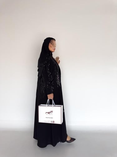 عبايه العيد بقماش سيراميك خفيف مبطن بليزر وشك مع ت...