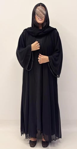 عبايه الماس بقماش شيفون بكلفة ترتر