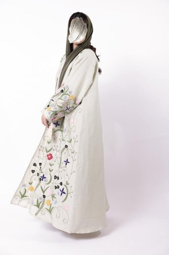 عبأيه الاميره قماش لنن هندي وشك يدوي