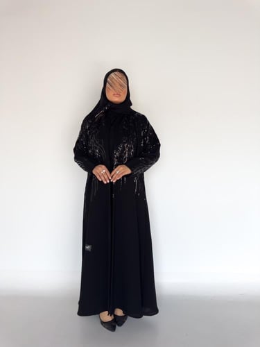 عبايه العيد بقماش سيراميك خفيف مبطن بليزر وشك مع ت...