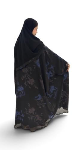 عباية شيفون مشجر