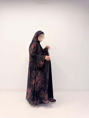 عبايه لمار كلوش بقماش شيفون مبطن