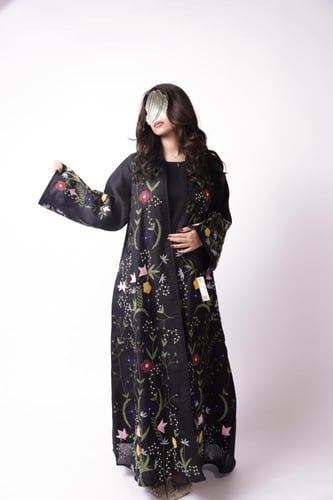 عبأيه الاميره قماش لنن هندي وشك يدوي