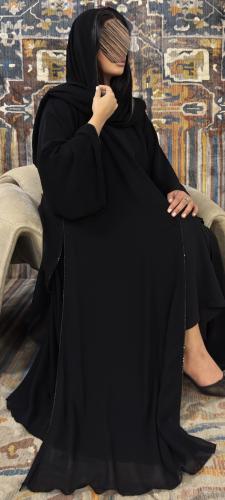 عبايه الماس بقماش شيفون بكلفة ترتر