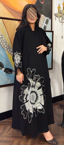 عبايه وجين بقماش سيراميك اندنوسي