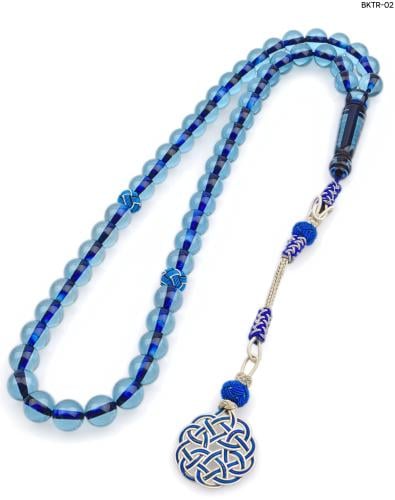 مسبحة صلاة زرقاء فاتحة عالية الجودة مصنوعة من البا...