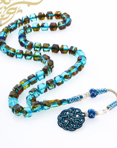 مسبحة من الباكليت عالية الجودة باللونين الأزرق الد...