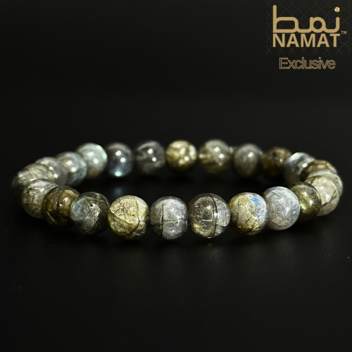 سوار لابرادوريت رمادي طبيعي شبه كريم لكل من الرجال...