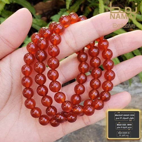 عقيق احمر سوار طبيعي من الأحجار شبه الكريمة لكل من...