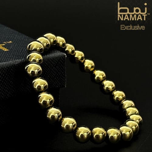 سوار حجر البيريت الطبيعي الذهبي لكل من الرجال والن...