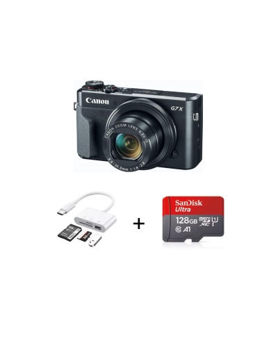 بكج (Canon g7x mark II + ذاكرة 128GB + وصلة type C...
