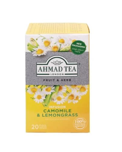 Camomile and lemongrass 20 sachets packaged
