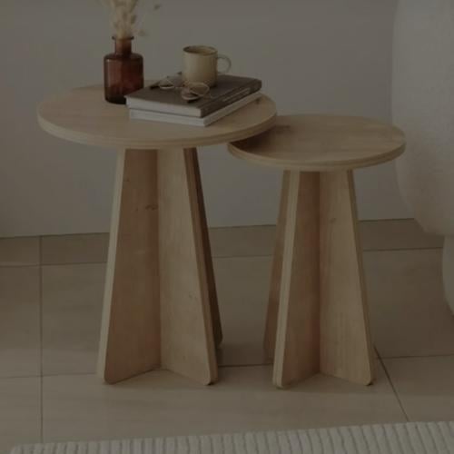 طاولات رخام 2 قطعة خدمة + جانبية