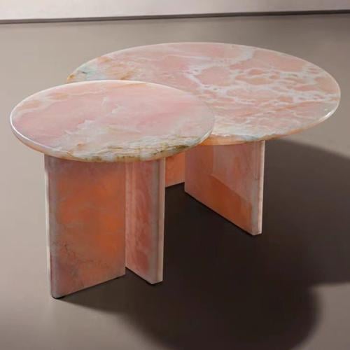 طاولة رخام أونكس + طاولة خدمة