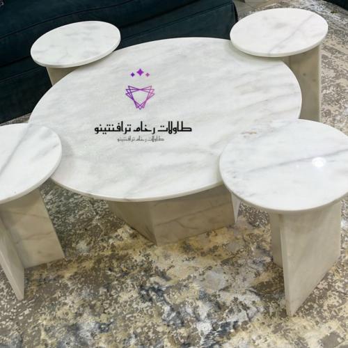 طقم طاولة رخام تركي طبيعي