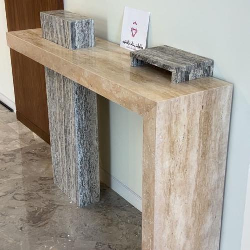 مدخل رخام ترافنتينو بيج + سلفر