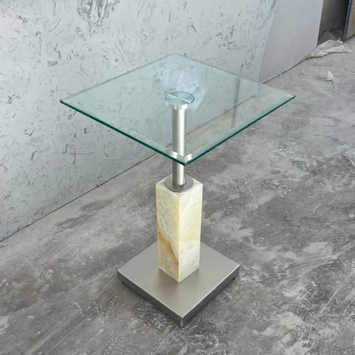 طاولة خدمة حديد مع رخام مسطح قزاز